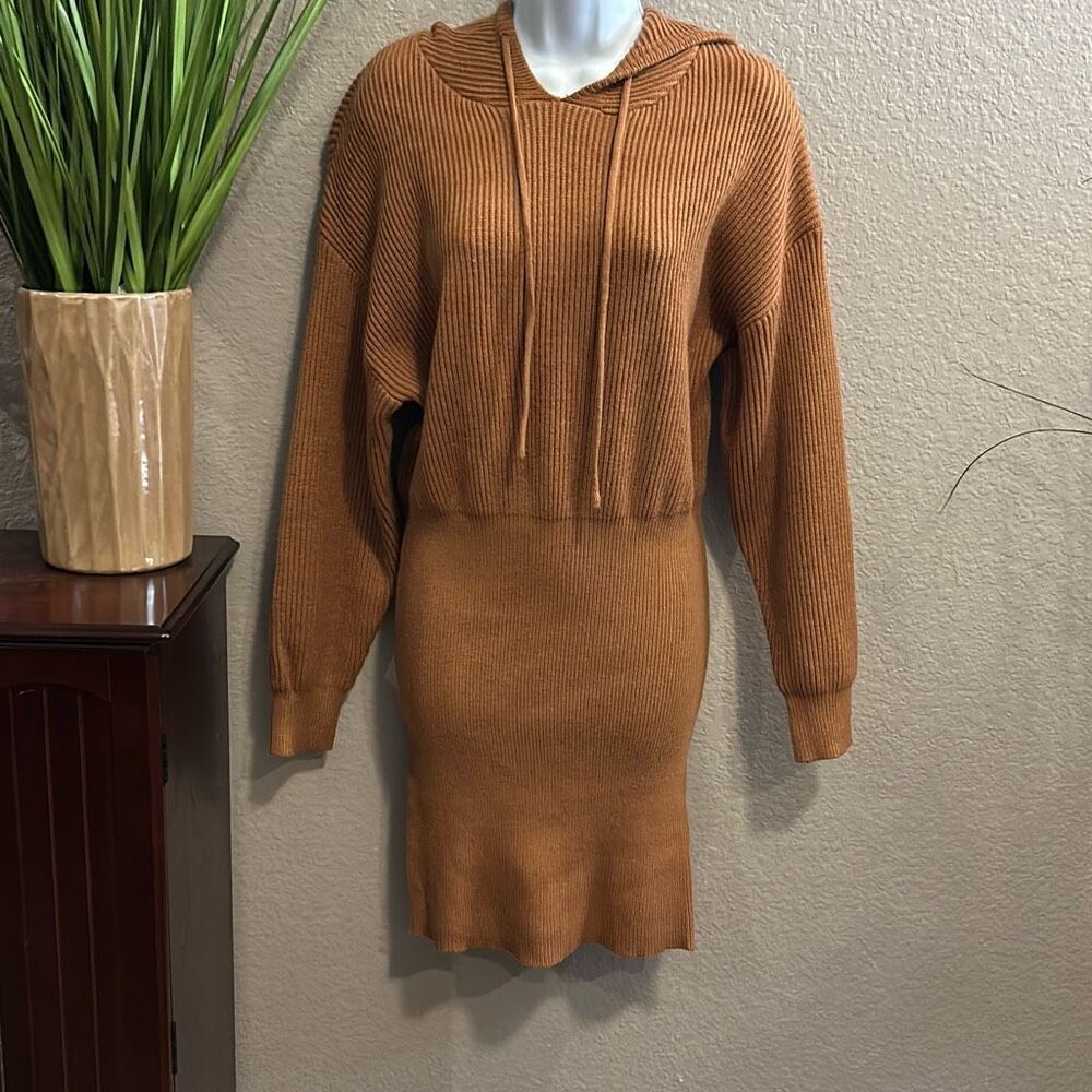RB14 Pretty Garden, oversized, hooded woven sweater, mini dress size medium